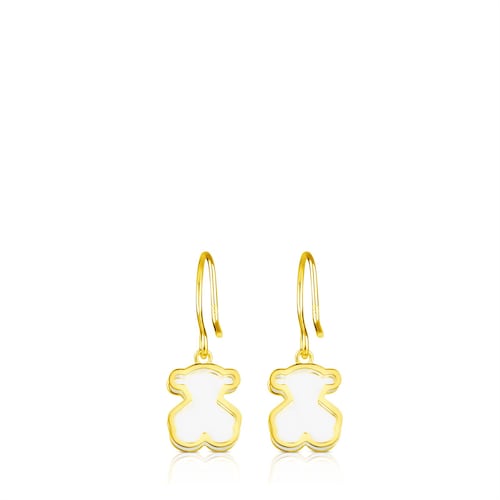 Pendientes con baño de oro 18 kt sobre plata Galaxy