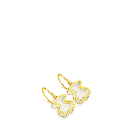 Pendientes con baño de oro 18 kt sobre plata Galaxy