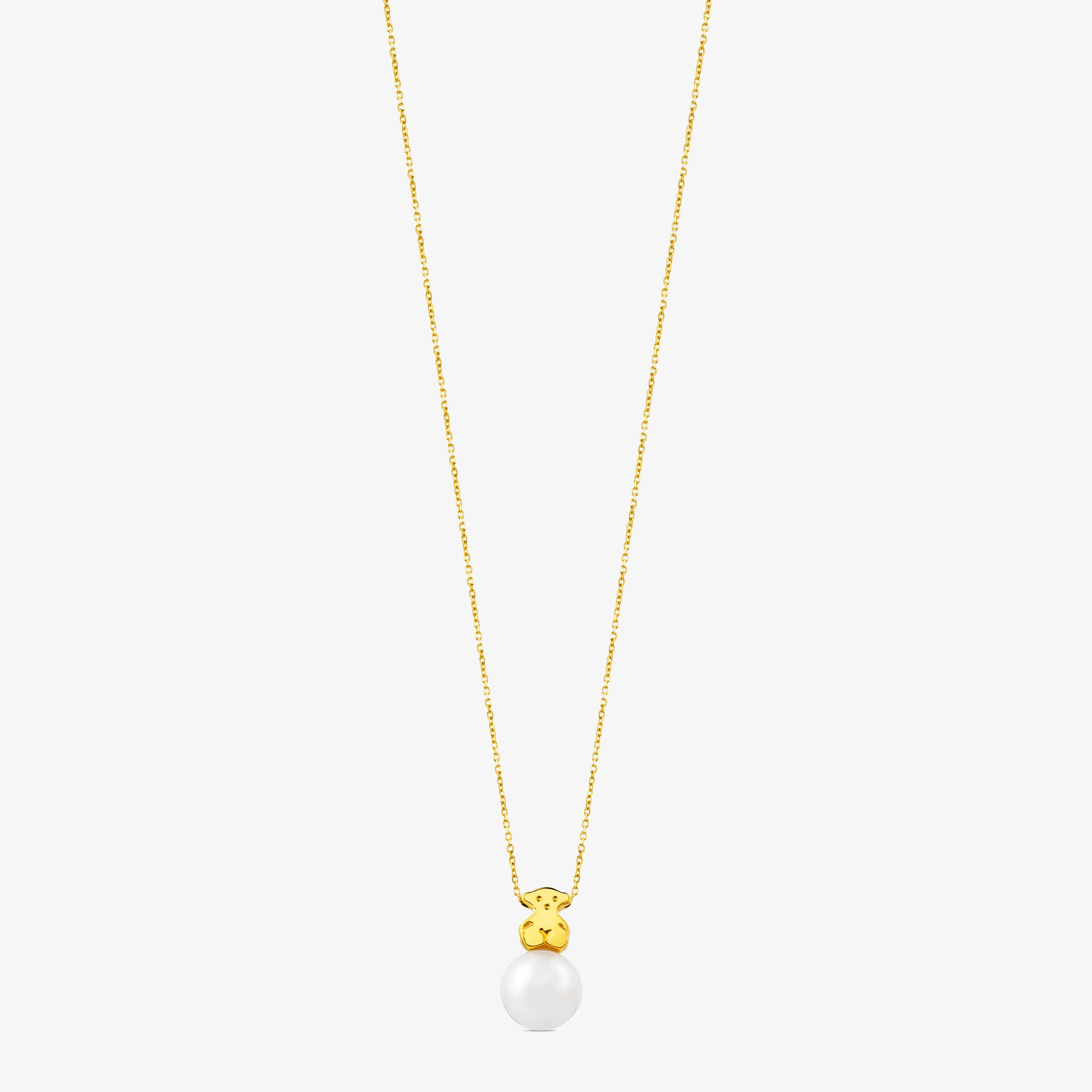 18K solid gold Sweet Dolls Necklace with pearl