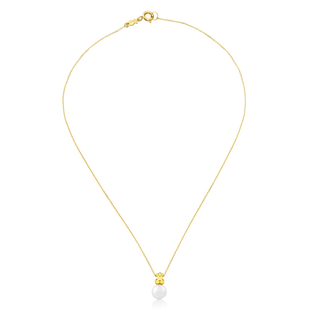 Gold Sweet Dolls Necklace with pearl Gold Sweet Dolls Necklace with pearl