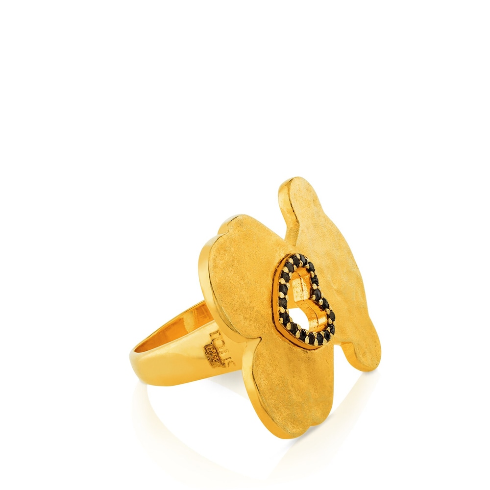 18K gold vermeil Shine Ring with Spinel and Onyx