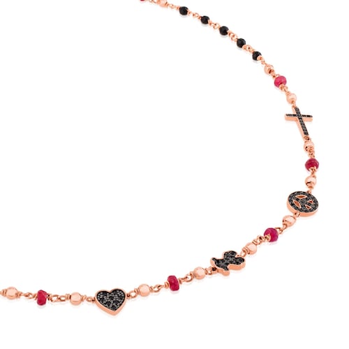 Collar con ba&ntilde;o de oro rosa 18 kt sobre plata Motif