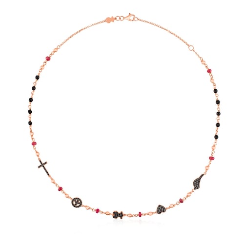 Collar con ba&ntilde;o de oro rosa 18 kt sobre plata Motif