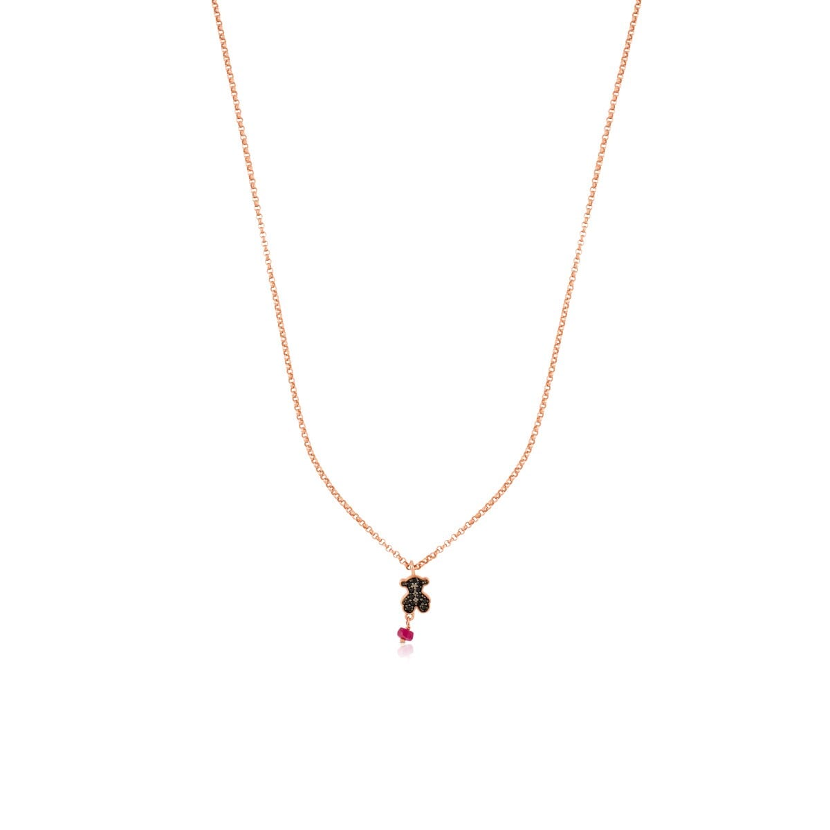 Rose Vermeil Silver Motif Necklace 