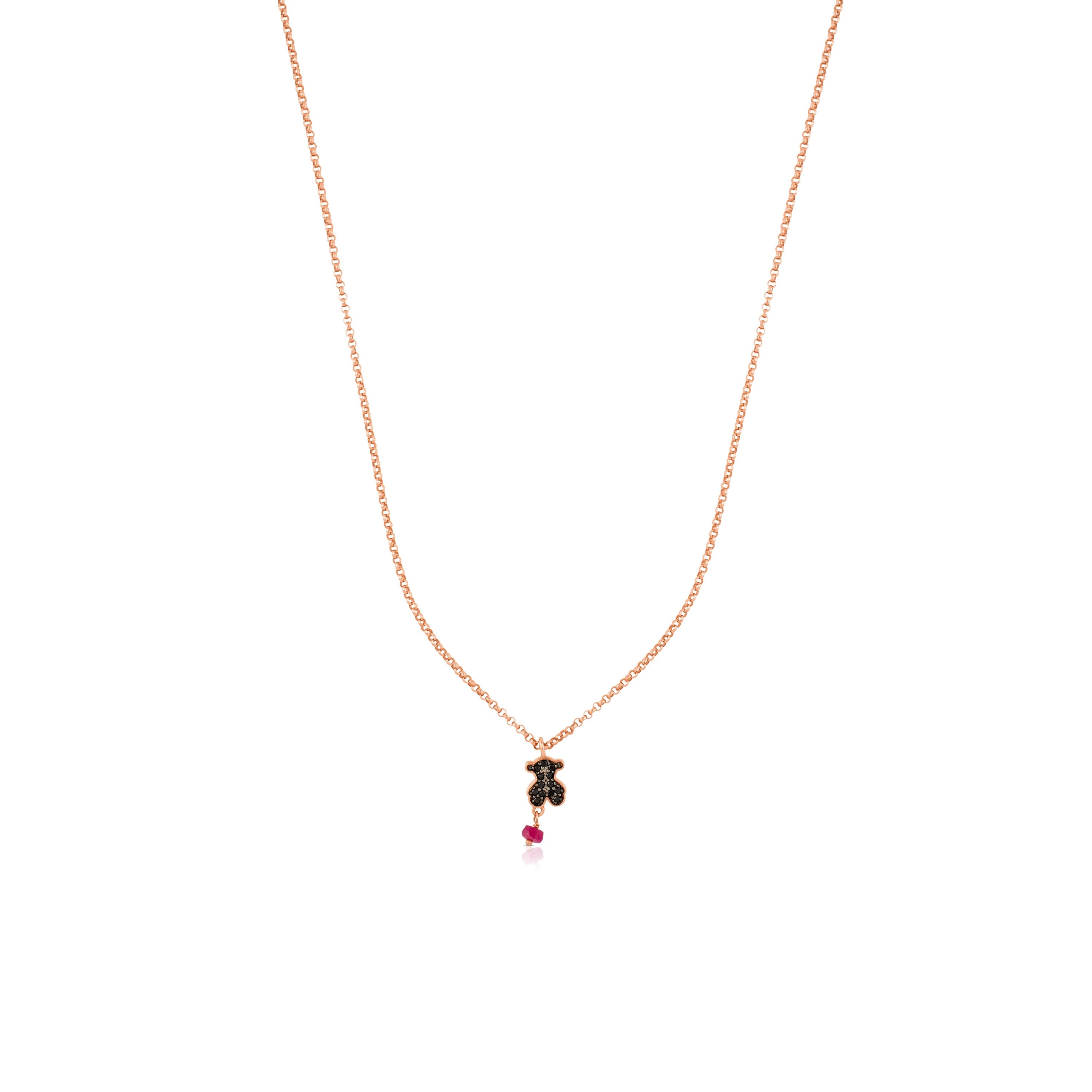 Rose Vermeil Silver Motif Necklace 