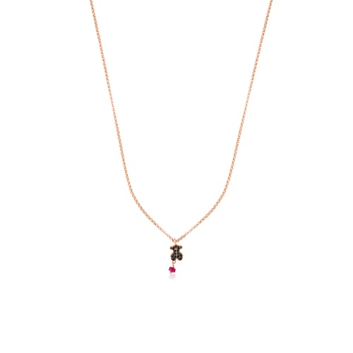 Rose Vermeil Silver Motif Necklace 