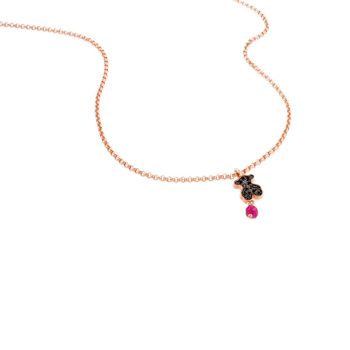 Rose Vermeil Silver Motif Necklace 