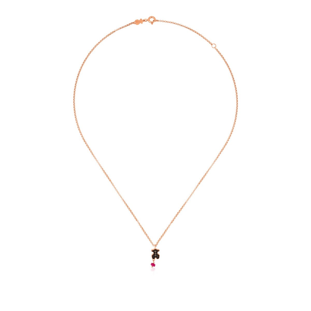 Rose Vermeil Silver Motif Necklace 