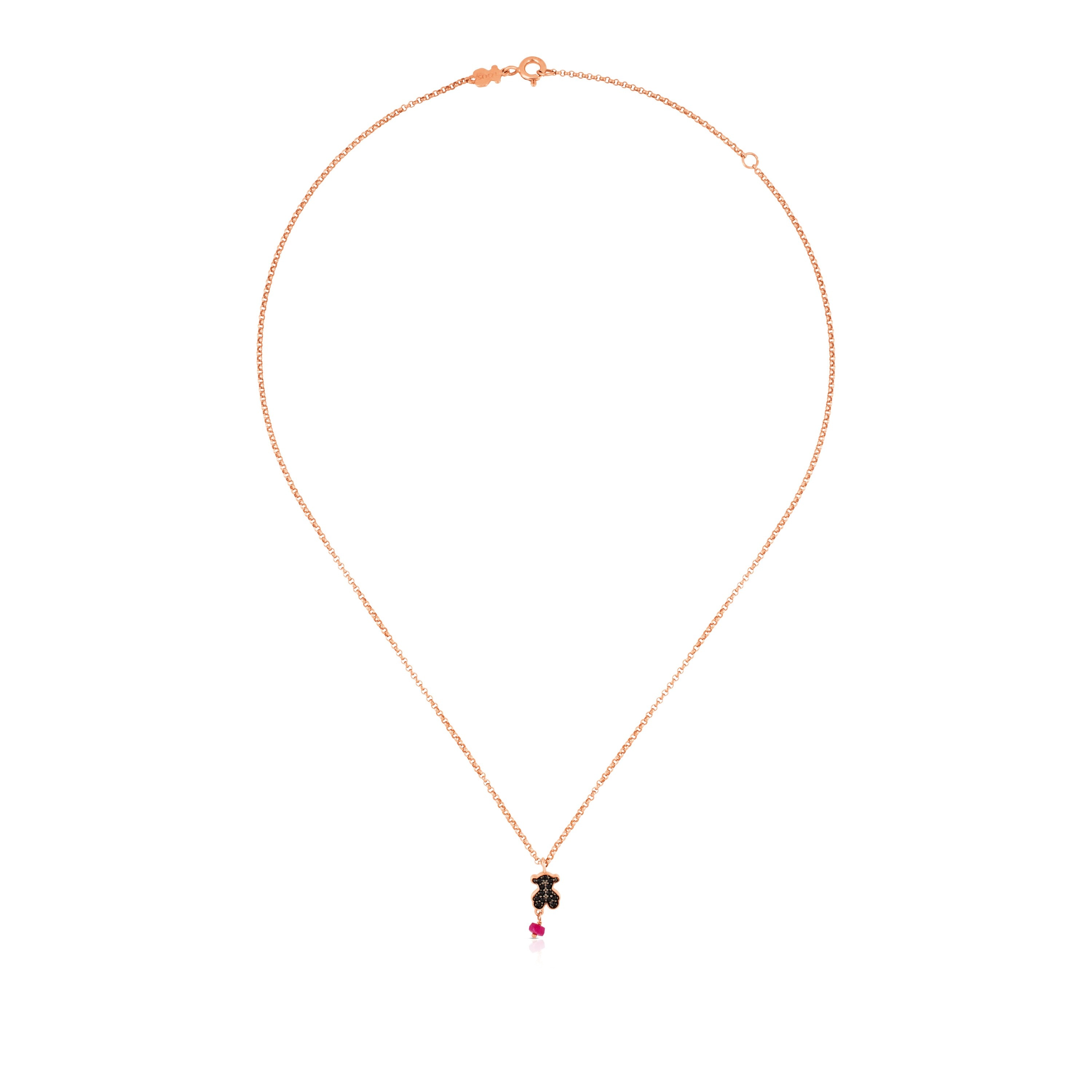 Rose Vermeil Silver Motif Necklace 