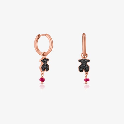 Aretes Motif con ba&ntilde;o de oro rosa 18 kt sobre plata