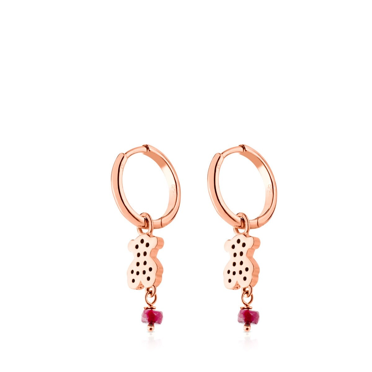 Pendientes aro con baño de oro rosa 18 kt sobre plata Motif