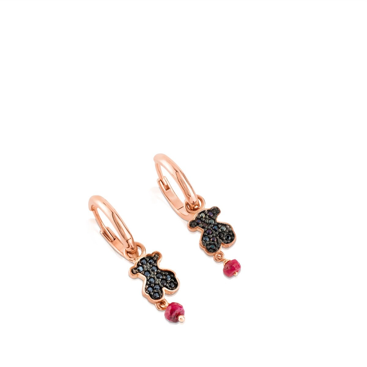 Pendientes aro con baño de oro rosa 18 kt sobre plata Motif