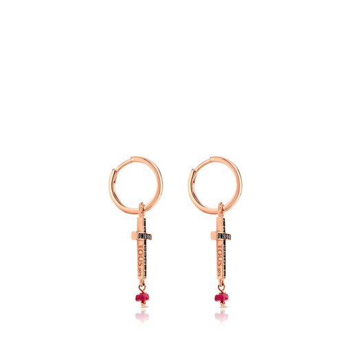 Boucles d'oreilles Motif en Vermeil rose