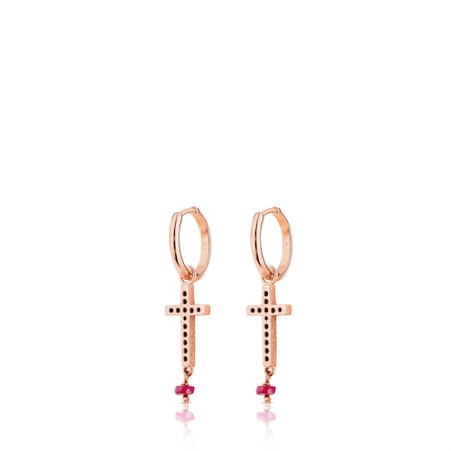 Boucles d'oreilles Motif en Vermeil rose