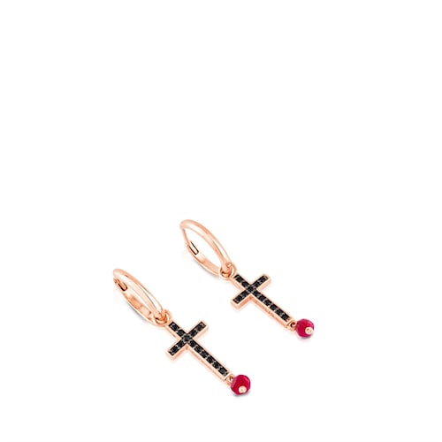 Boucles d'oreilles Motif en Vermeil rose