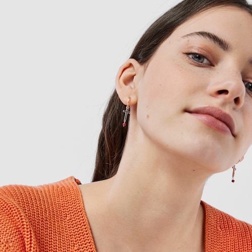 Boucles d'oreilles Motif en Vermeil rose