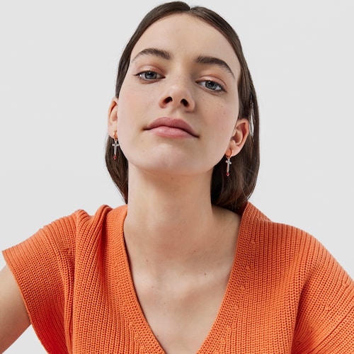 Boucles d'oreilles Motif en Vermeil rose