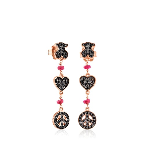 Aretes Motif con baño de oro rosa 18 kt sobre plata