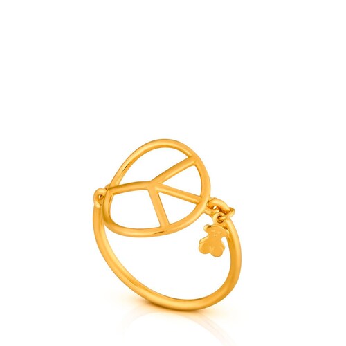 Anillo Motif con ba&ntilde;o de oro 18 kt sobre plata image number 0