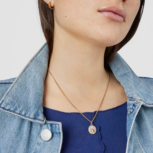 Aquarius Pendant in silver vermeil with mother-of-pearl and topazes TOUS Horoscope