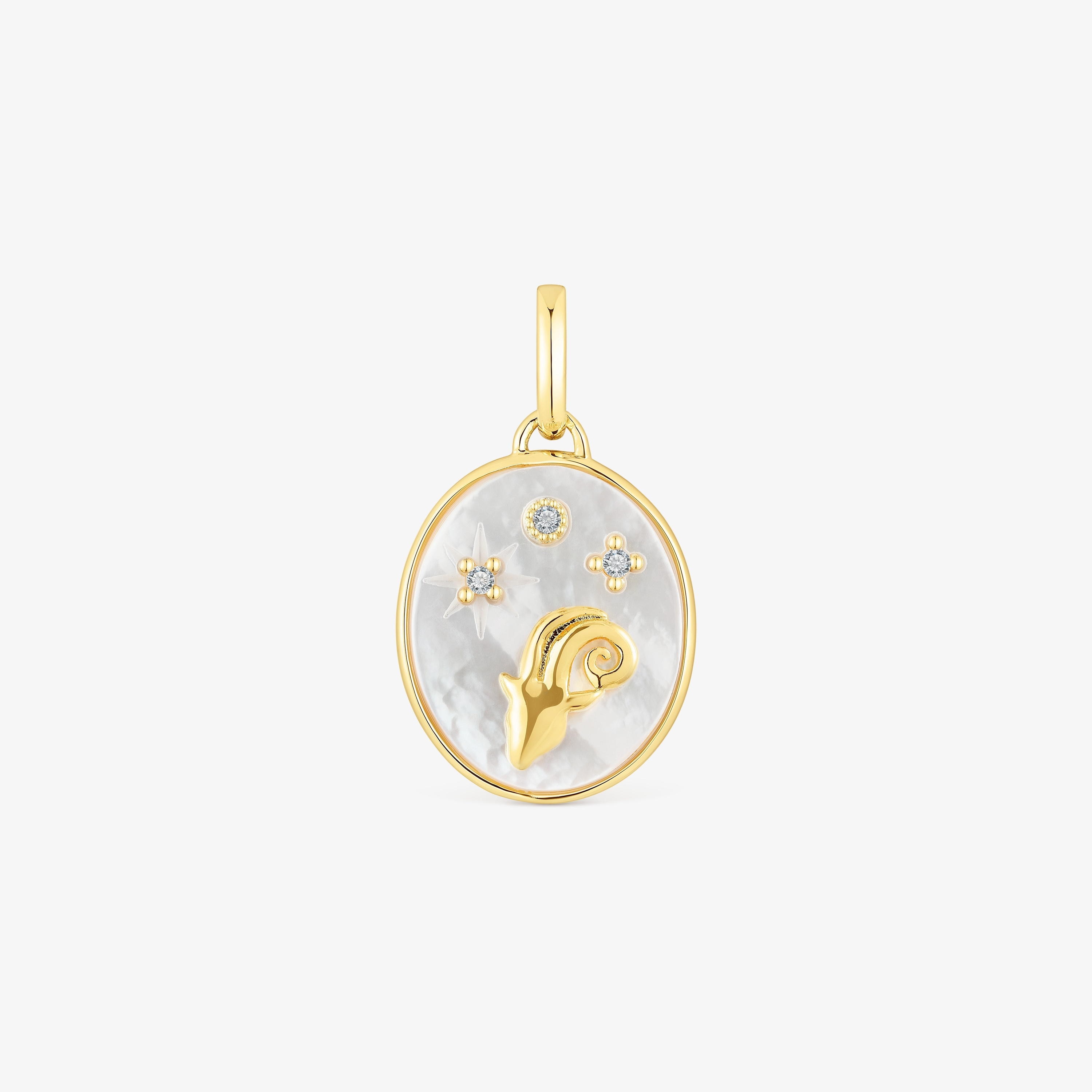 Aries Pendant in silver vermeil with mother-of-pearl and topazes TOUS Horoscope
