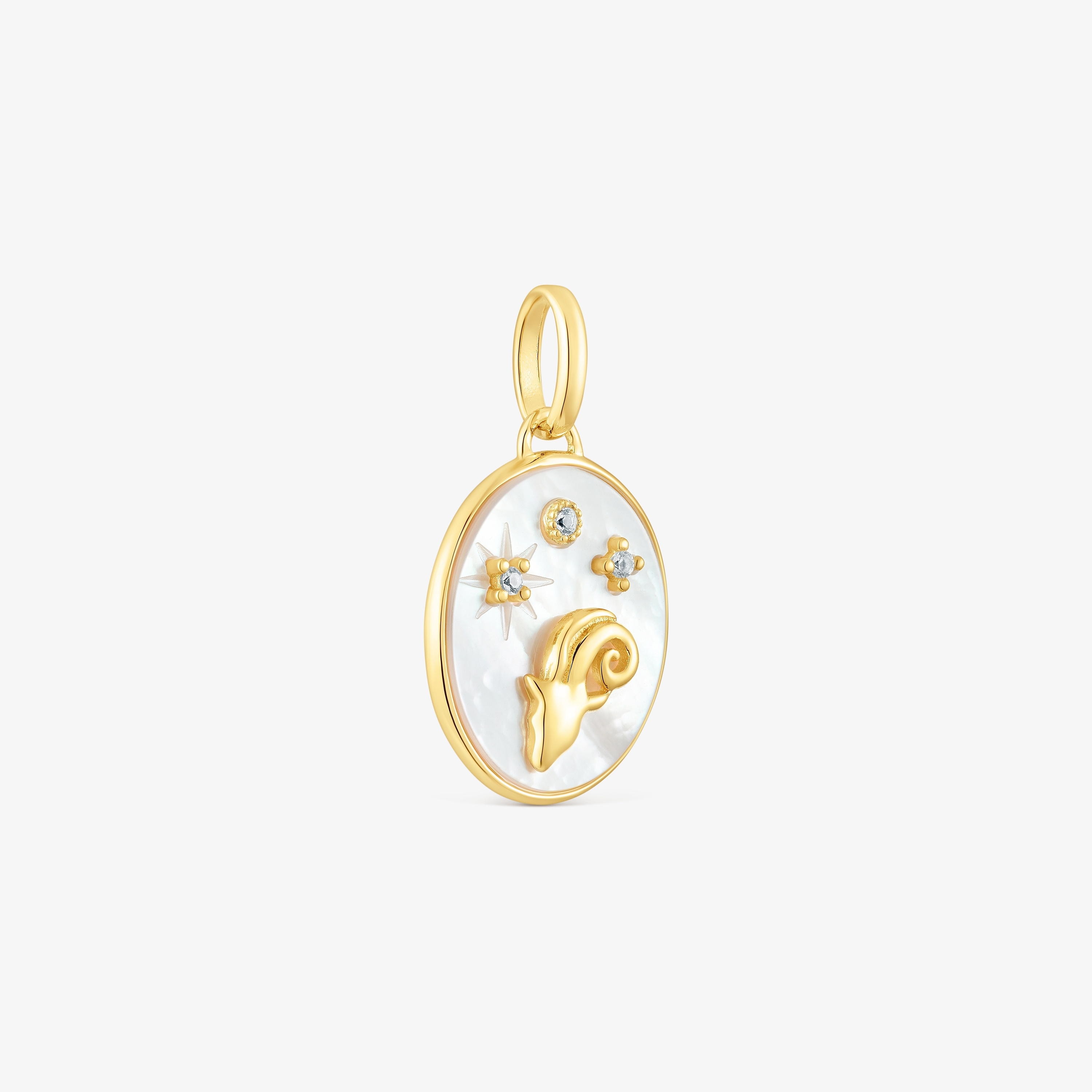Aries Pendant in silver vermeil with mother-of-pearl and topazes TOUS Horoscope