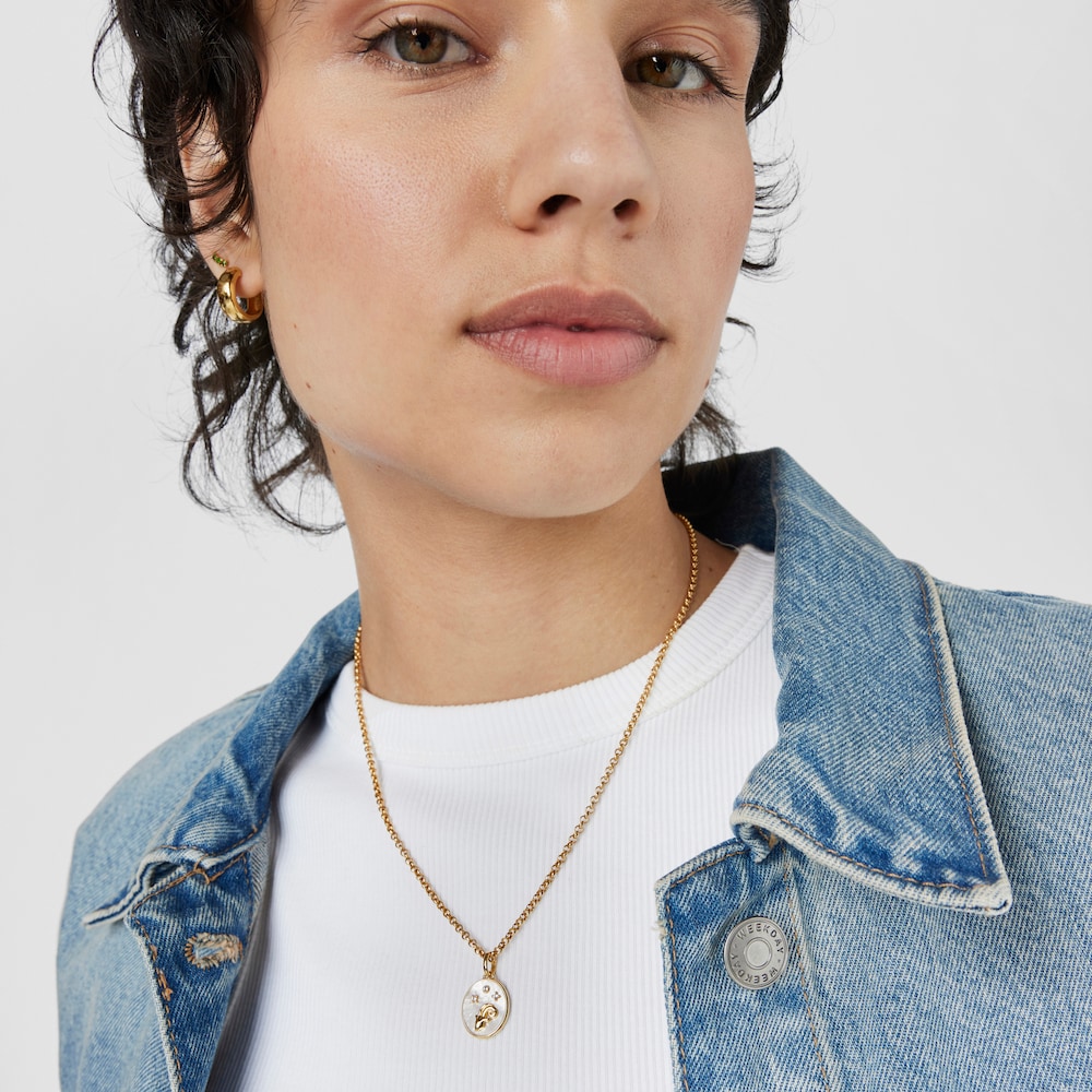 Aries Pendant in silver vermeil with mother-of-pearl and topazes TOUS Horoscope Aries Pendant in silver vermeil with mother-of-pearl and topazes TOUS Horoscope