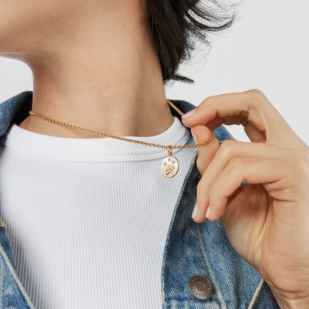 Aries Pendant in silver vermeil with mother-of-pearl and topazes TOUS Horoscope Aries Pendant in silver vermeil with mother-of-pearl and topazes TOUS Horoscope