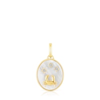 Cancer Pendant in silver vermeil with mother-of-pearl and topazes TOUS Horoscope
