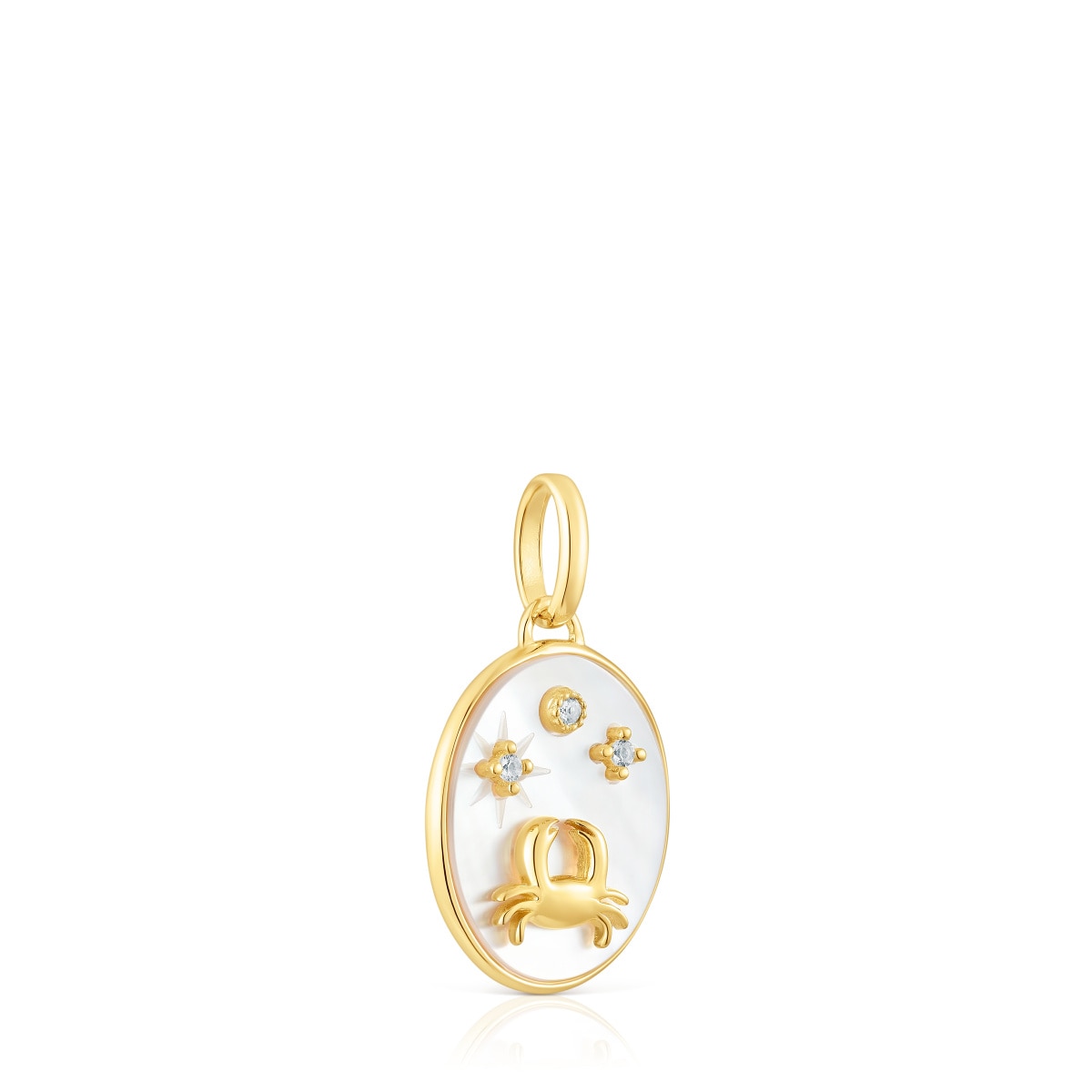 Cancer Pendant in silver vermeil with mother-of-pearl and topazes TOUS Horoscope