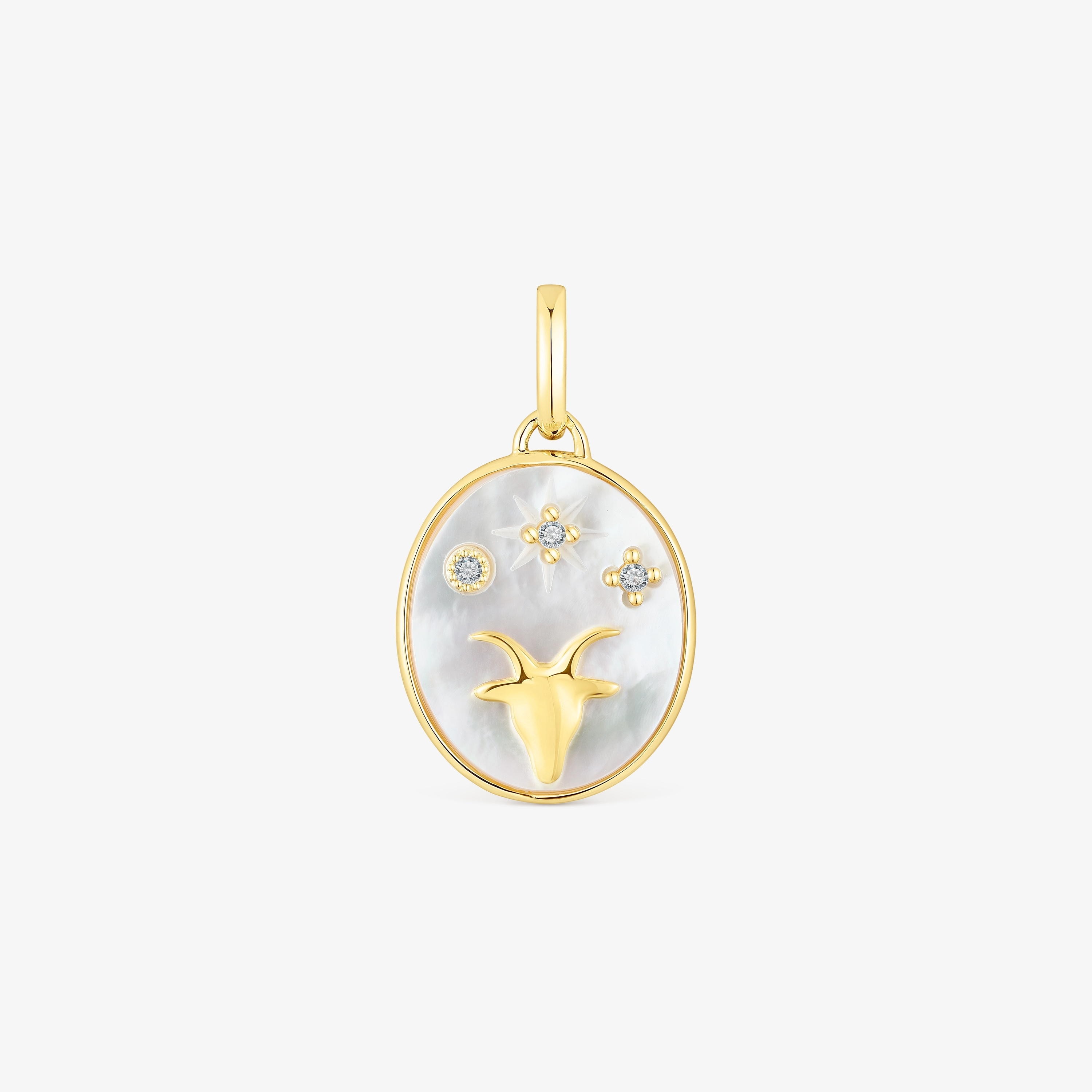 Capricorn Pendant in silver vermeil with mother-of-pearl and topazes TOUS Horoscope