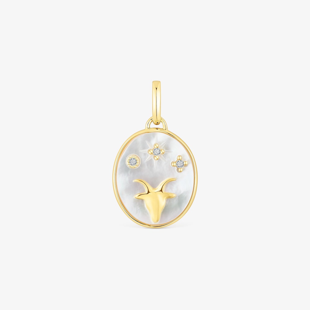Pendente Capricorno in argento vermeil con madreperla e topazi TOUS Horoscope