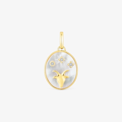 Capricorn Pendant in silver vermeil with mother-of-pearl and topazes TOUS Horoscope