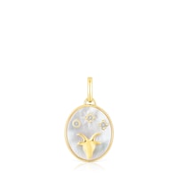 Capricorn Pendant in silver vermeil with mother-of-pearl and topazes TOUS Horoscope