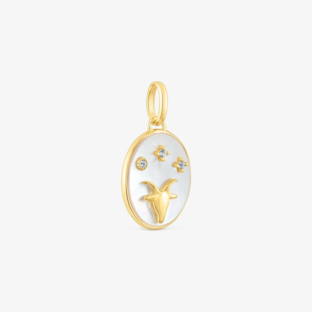 Pendente Capricorno in argento vermeil con madreperla e topazi TOUS Horoscope
