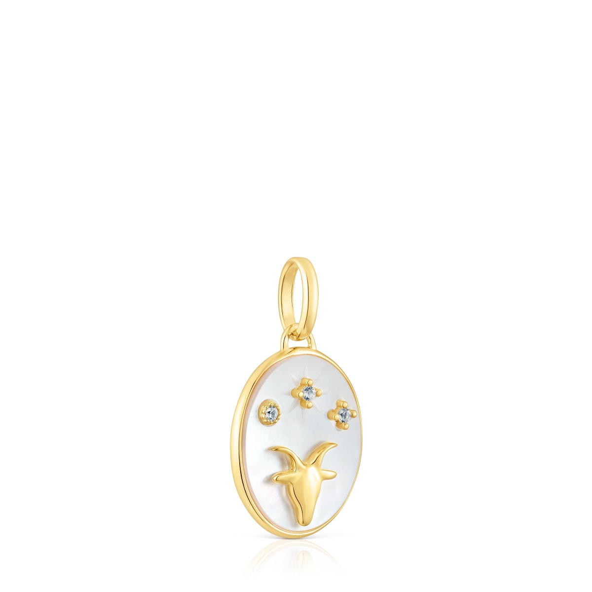 Colgante Capricornio con baño de oro 18 kt sobre plata, nácar y topacios TOUS Horoscope