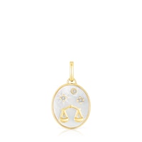 Libra Pendant in silver vermeil with mother-of-pearl and topazes TOUS Horoscope