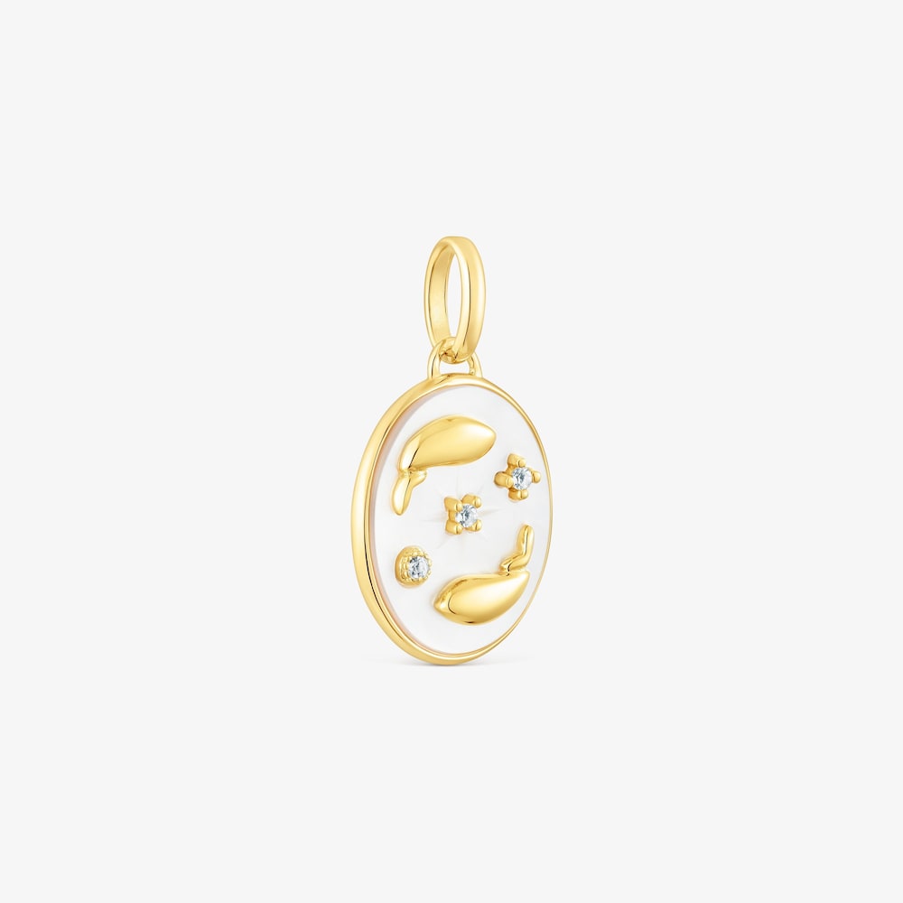 Wisiorek Ryby ze srebra vermeil, z masą perłową i topazami TOUS Horoscope