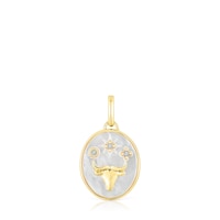 Taurus Pendant in silver vermeil with mother-of-pearl and topazes TOUS Horoscope