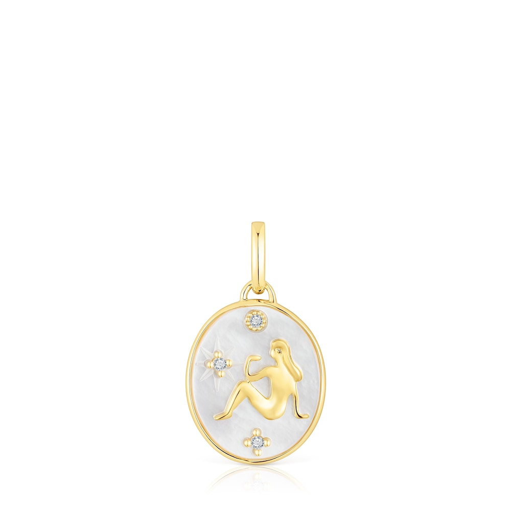 Virgo Pendant in silver vermeil with mother-of-pearl and topazes TOUS Horoscope