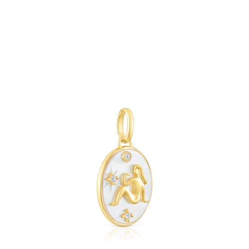 Virgo Pendant in silver vermeil with mother-of-pearl and topazes TOUS Horoscope
