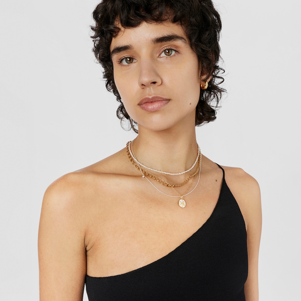 Virgo Pendant in silver vermeil with mother-of-pearl and topazes TOUS Horoscope