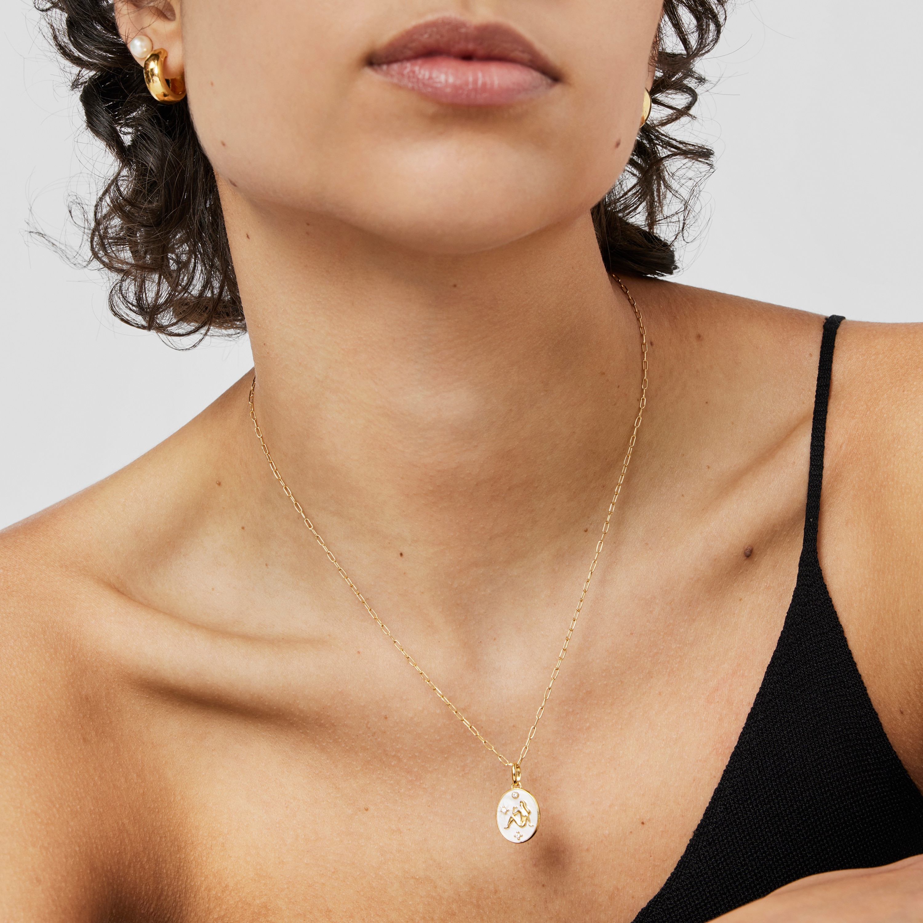 Virgo Pendant in silver vermeil with mother-of-pearl and topazes TOUS Horoscope