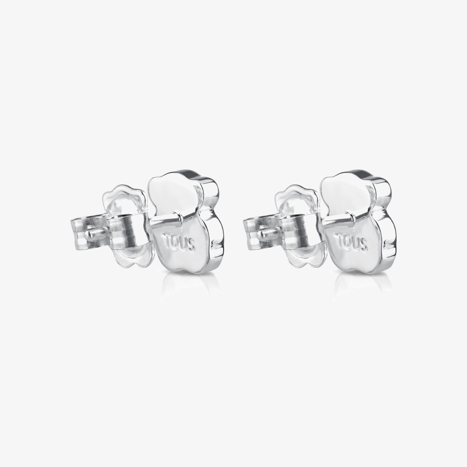 Silver TOUS Color Earrings with faceted mother-of-pearl Bear motif