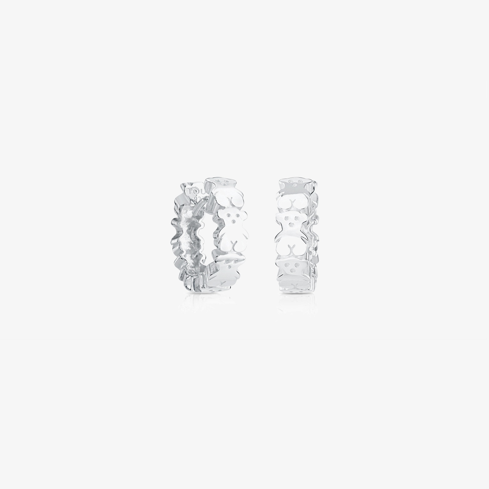 Silver TOUS Puppies hoop Earrings