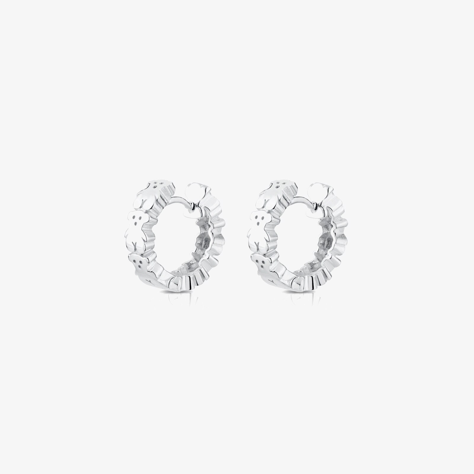 Silver TOUS Puppies hoop Earrings