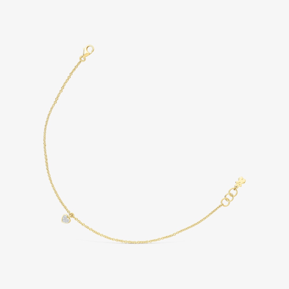 Pulsera de oro y diamantes motivo coraz&oacute;n San Valent&iacute;n