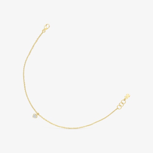 Pulsera de oro y diamantes motivo coraz&oacute;n San Valent&iacute;n