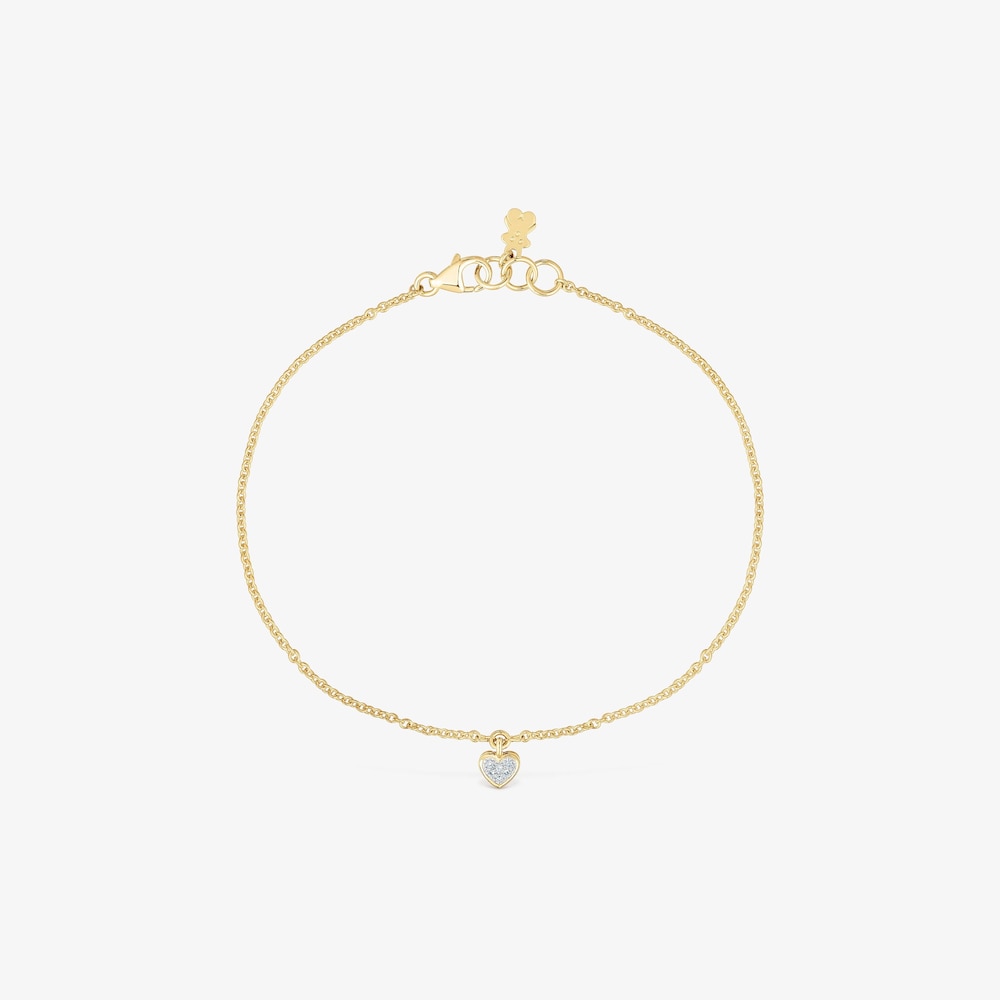 Pulsera de oro y diamantes motivo coraz&oacute;n San Valent&iacute;n
