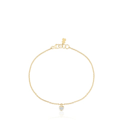 San Valentin Bracelet in gold with diamonds and a heart motif